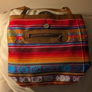 Colorful Striped Tote Bag